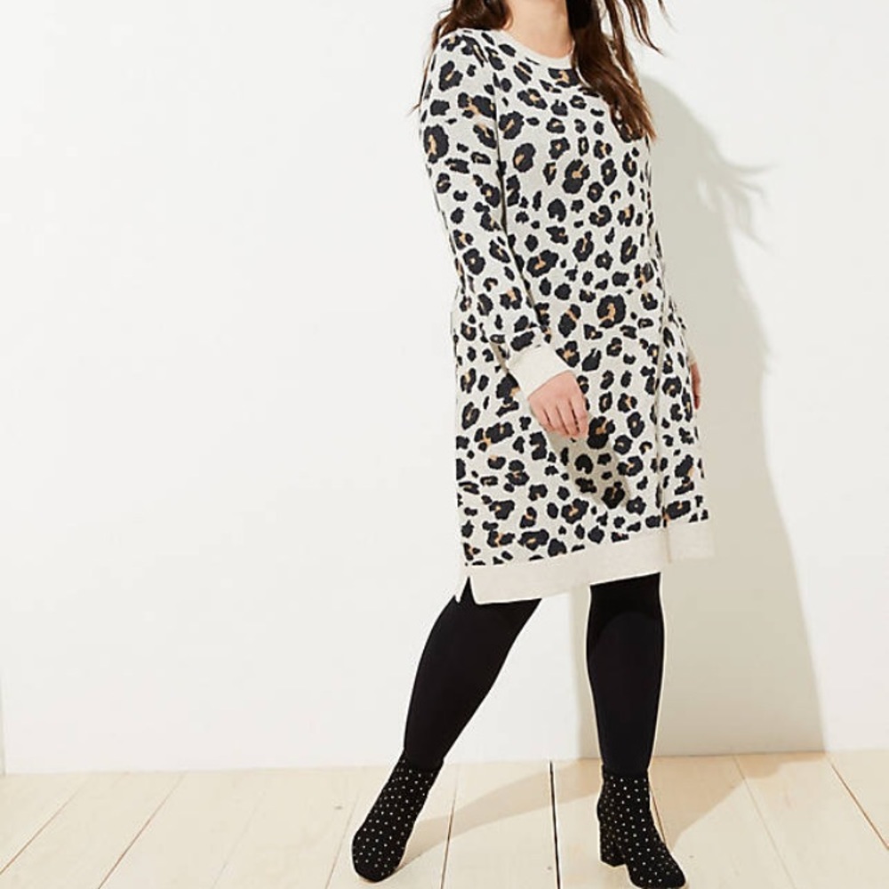 LOFT leopard sweater dress